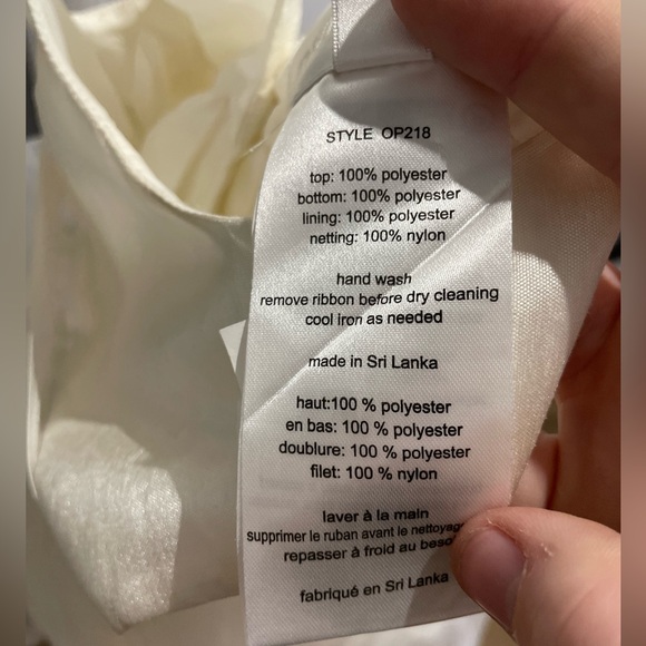 David's Bridal Formal Flower Girl Ivory Off-White Infant 12M satin / tulle Dress - Picture 5 of 6